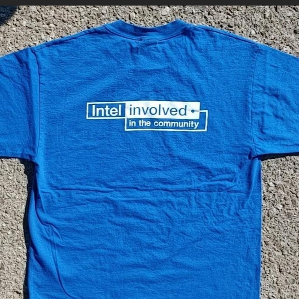 Vtg 90s Intel Involved In The Community T-Shirt L Hanes Beefy Tee Made In USA - Picture 5 of 5